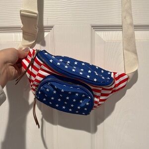 Stylish Red and Blue Star-Patterned Hobo Bag